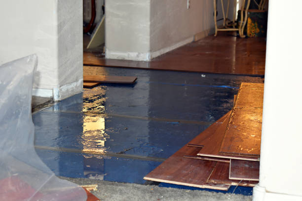 Professional Flood Damage Restoration technician working in Worthing, SD